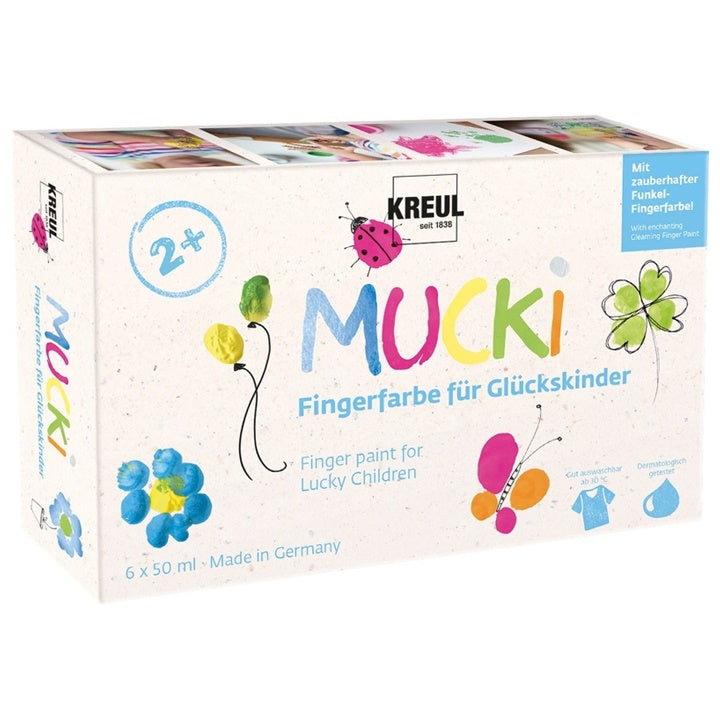 Prstové barvy MUCKI pro chlapce - KREUL / sada 6 x 50 ml