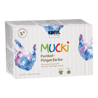 Zářící dětské prstové barvy MUCKI / sada 6 x 150 ml
