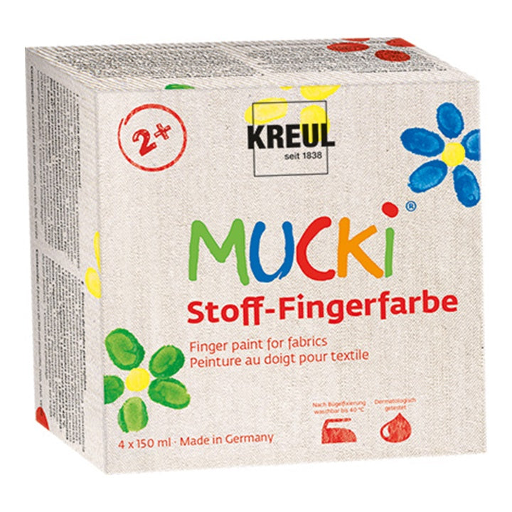 Sada prstových barev na textil MUCKI 4 x 150 ml