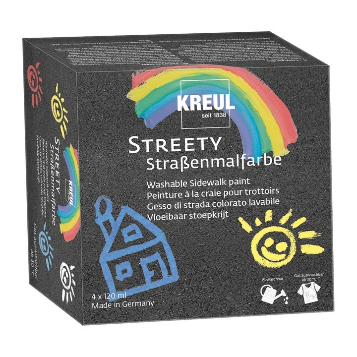Smývatelná barva na chodník STREETY - KREUL / sada 4 x 120 ml
