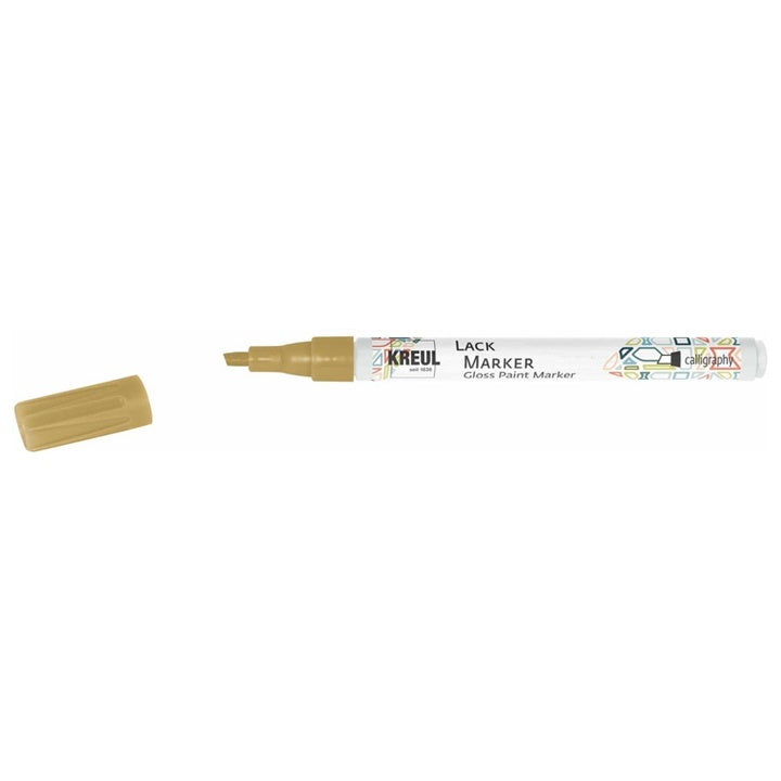 Lesklý lakový popisovač Kreul na kaligrafii