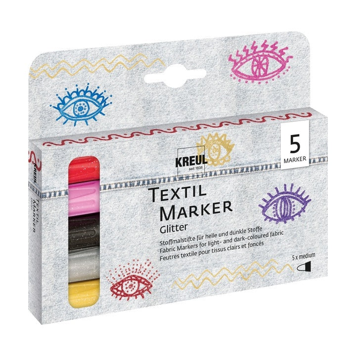Fixy na textil Glitter 5 ks - KREUL