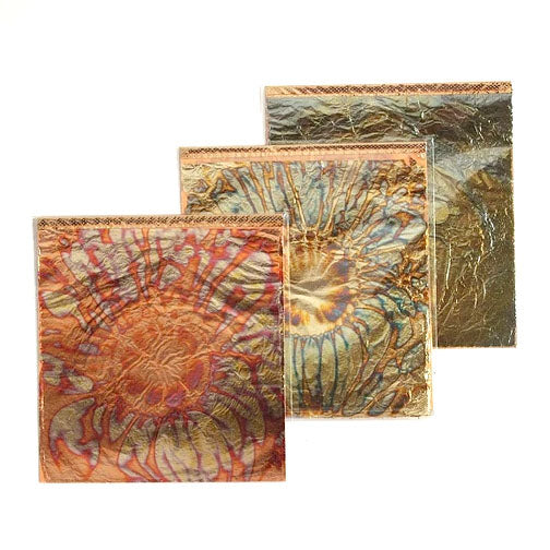 KREUL Dekorativní fóliové květiny červeno-zlaté 140 x 140 mm 6 ks