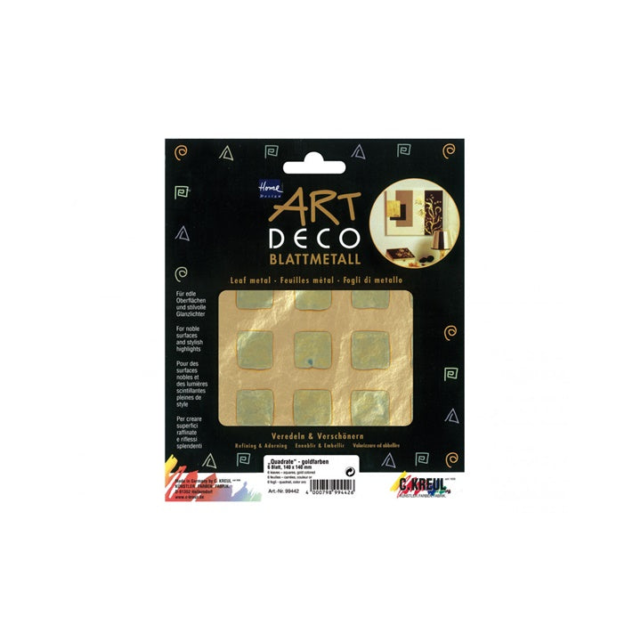 KREUL zlaté dekorační fóliové čtverce 140 x 140 mm 6 ks