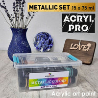 Sada metalických akrylových barev ACRYL PRO Kompozit 15x75 ml