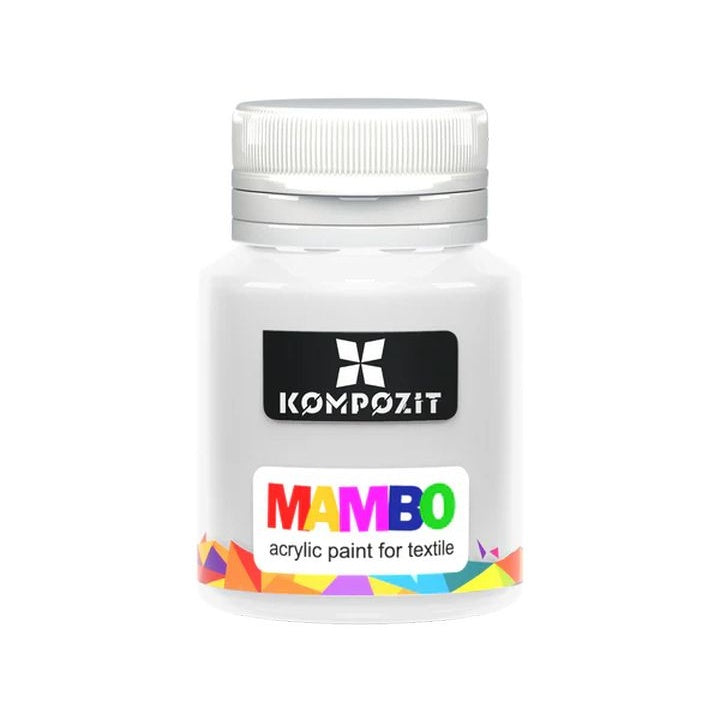 MAMBO Akrylová barva na textil a kůži 20 ml – 01 Bílá