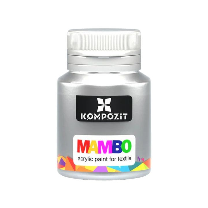 MAMBO metalická barva na textil a kůži 20 ml – 53 Stříbro
