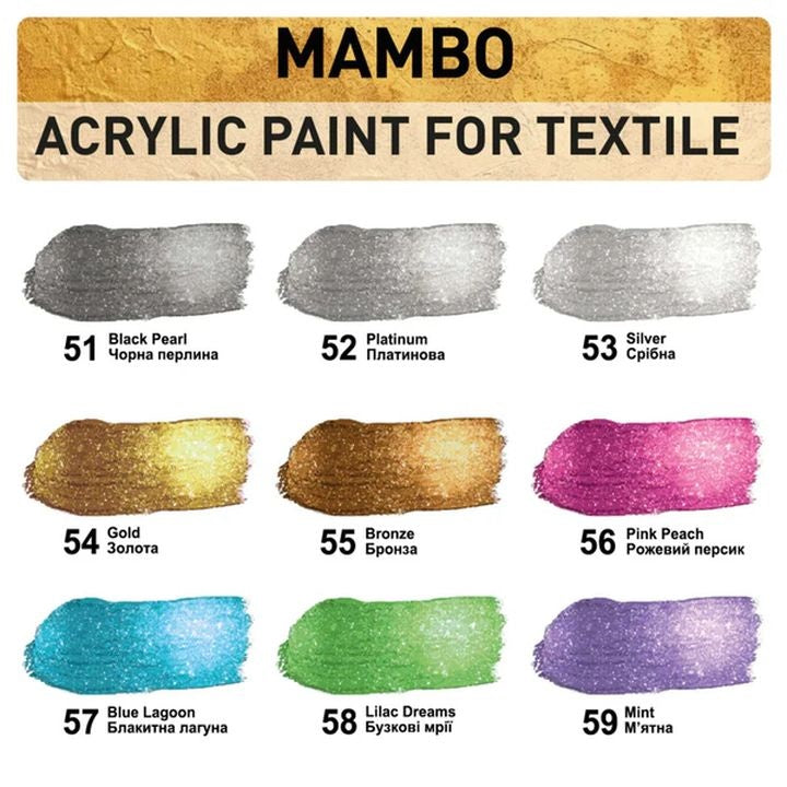 MAMBO metalická barva na textil a kůži