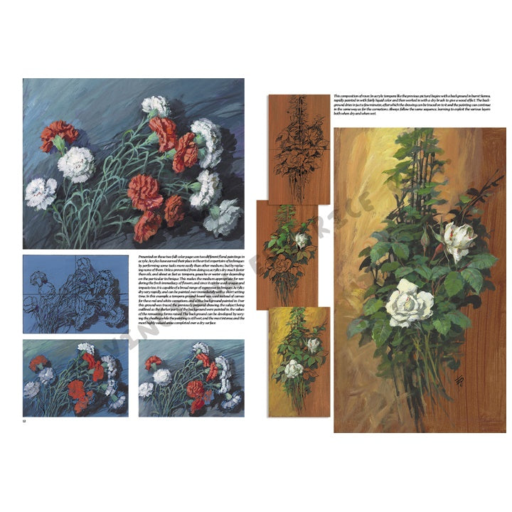 Leonardo Collection 21 Flowers Drawing Book
