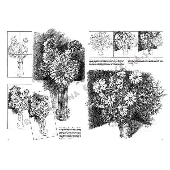 Leonardo Collection 21 Flowers Drawing Book