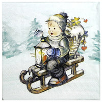 Ubrousky na dekupáž Ride into Christmas 1 ks