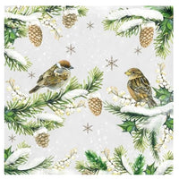 Ubrousky na DEKUPÁŽ Sparrows in Snow - 1 ks