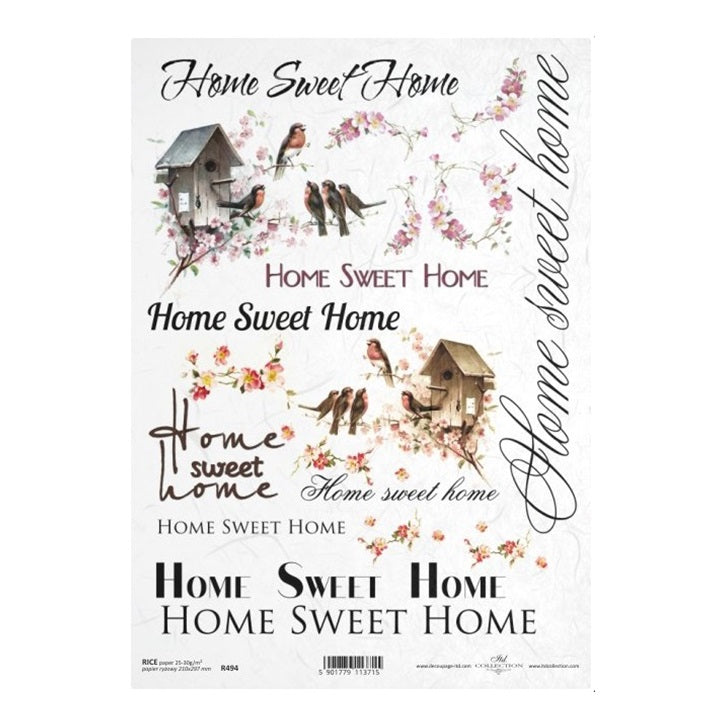 Rýžový papír A4 ITD - Home Sweet Home