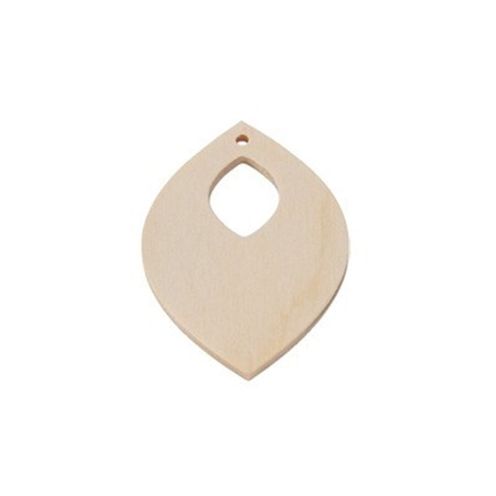 Dřevěný polotovar na výrobu bižuterie - lístek 5.5 cm