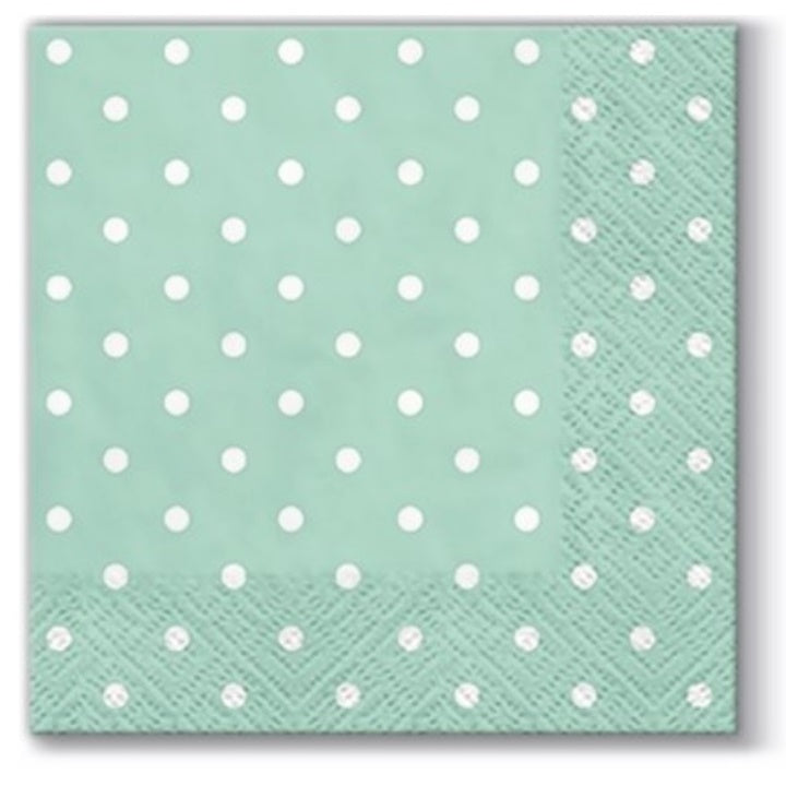 Ubrousky na dekupáž cocktail Mint Dots - 1 ks