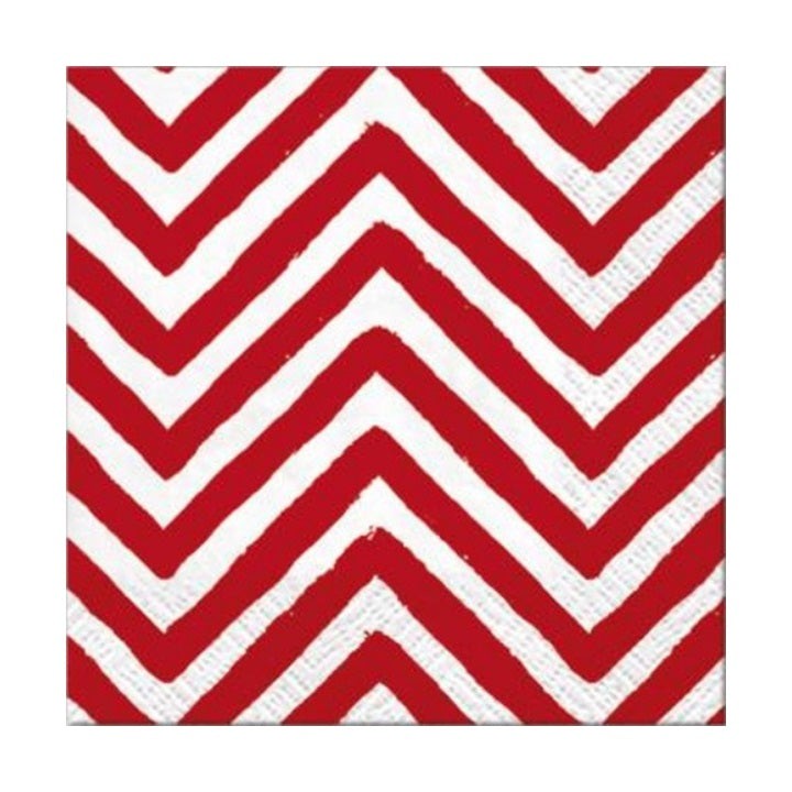 Ubrousky na dekupáž - Big Chevron Red - 1 ks