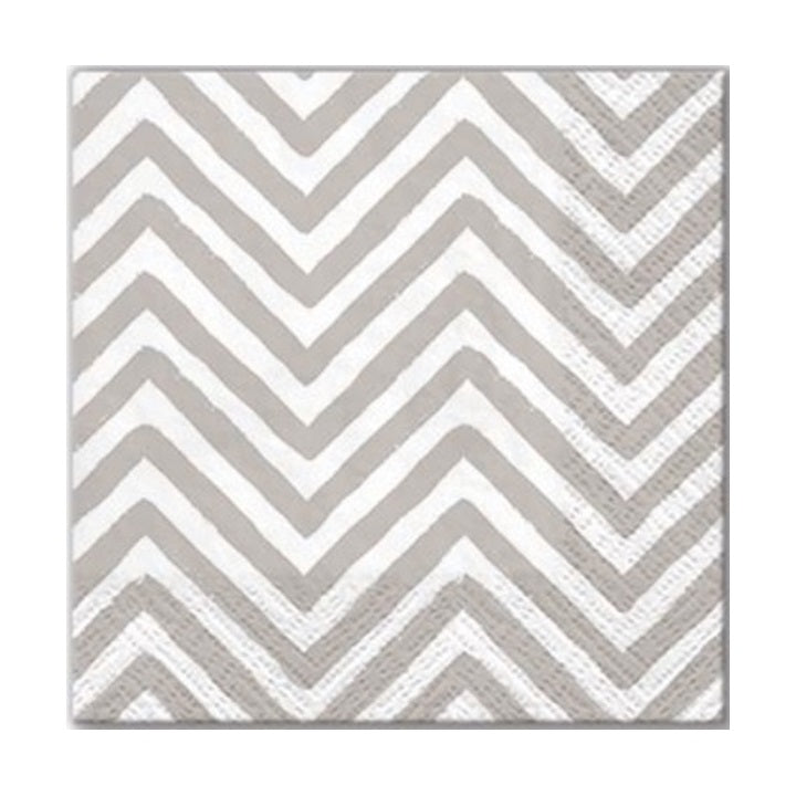 Ubrousky na dekupáž - Big Chevron Gray - 1 ks
