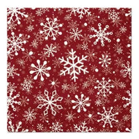 Ubrousky na dekupáž Christmas Snowflakes - červené - 1 ks