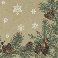 Ubrousky na dekupáž Graphic Pines and Twigs Frame on Kraft - 1 ks