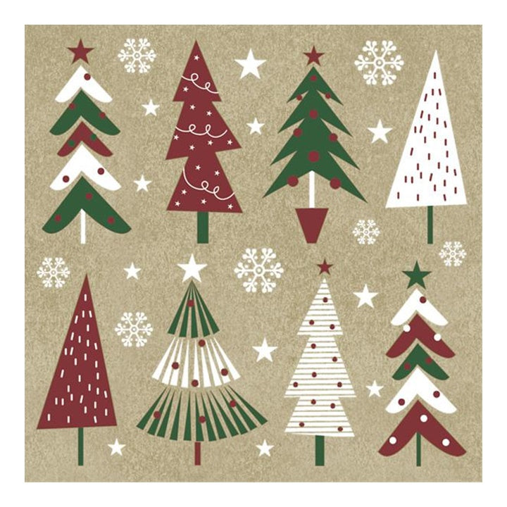 Ubrousky na dekupáž Christmas Trees - 1 ks