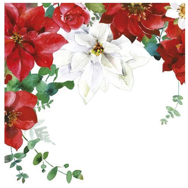 Ubrousky na dekupáž Christmas Flowers - 1 ks