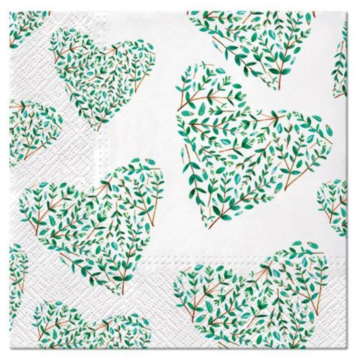 Ubrousky na dekupáž Floral Hearts - 1 ks