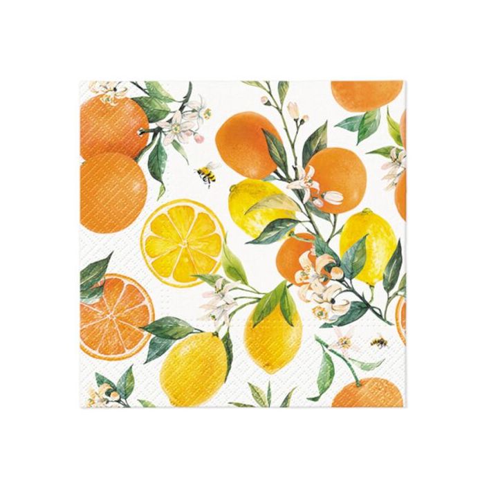 Decoupage ubrousky - Citrus with bees  - 1ks