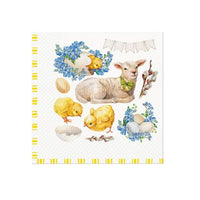 Decoupage ubrousky - Easter lamb frame  - 1ks