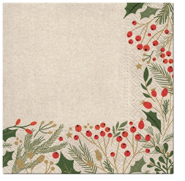 Ubrousky na dekupáž Berries Frame - 1 ks