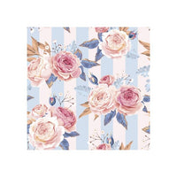 Decoupage ubrousky - Pink Roses on Blue Stripes  - 1ks