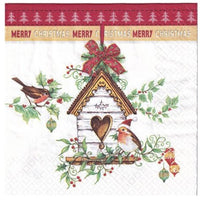 Ubrousky na dekupáž Xmas Bird House - 1 ks