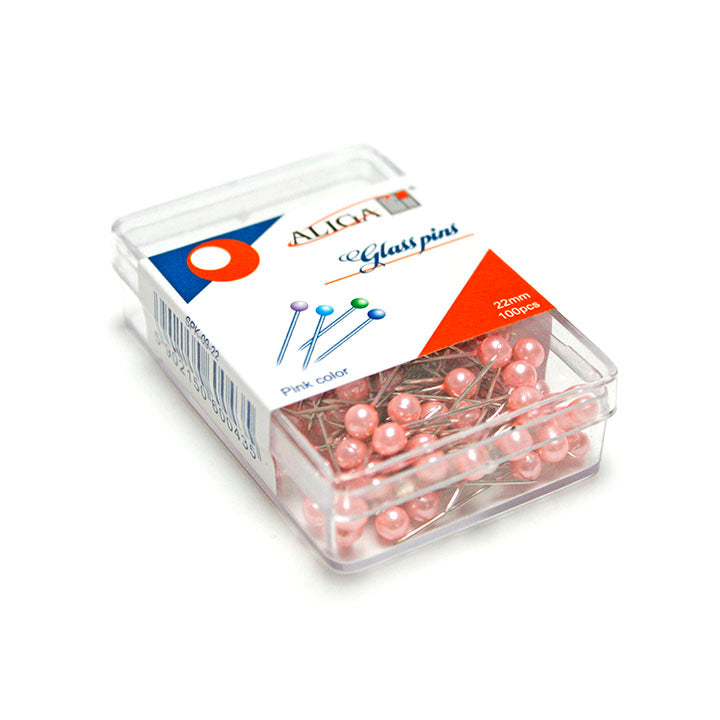 Špendlíky s barevnými hlavičkami 22 mm / 100 ks