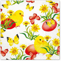 Ubrousky na dekupáž Chicks and Butterflies - 1 ks