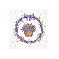 Decoupage ubrousky - Lavender Basket  - 1ks