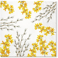 Ubrousky na dekupáž Catkins and Forsythia - 1 ks