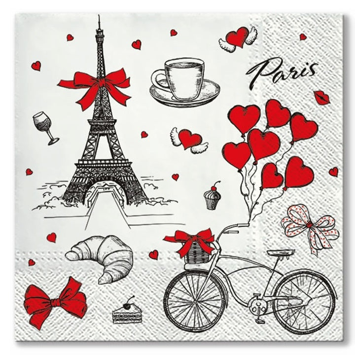 Ubrousky na dekupáž I love France - 1 ks
