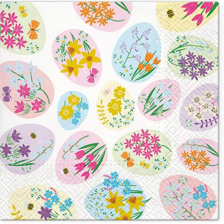 Ubrousky na dekupáž Flowered Eggs - 1 ks