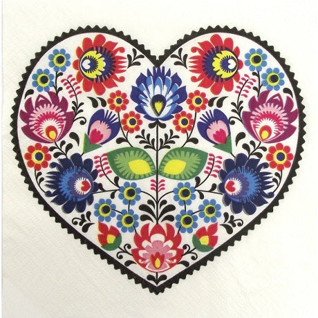 Ubrousky na DEKUPÁŽ - Heart - 1 ks