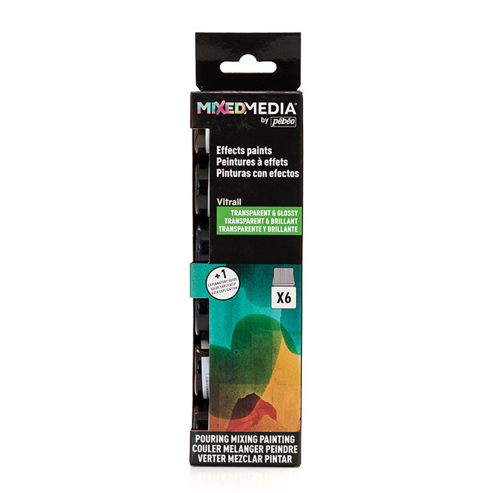 Sada barev Mixed Media PEBEO - Vitrail 6 x 20 ml