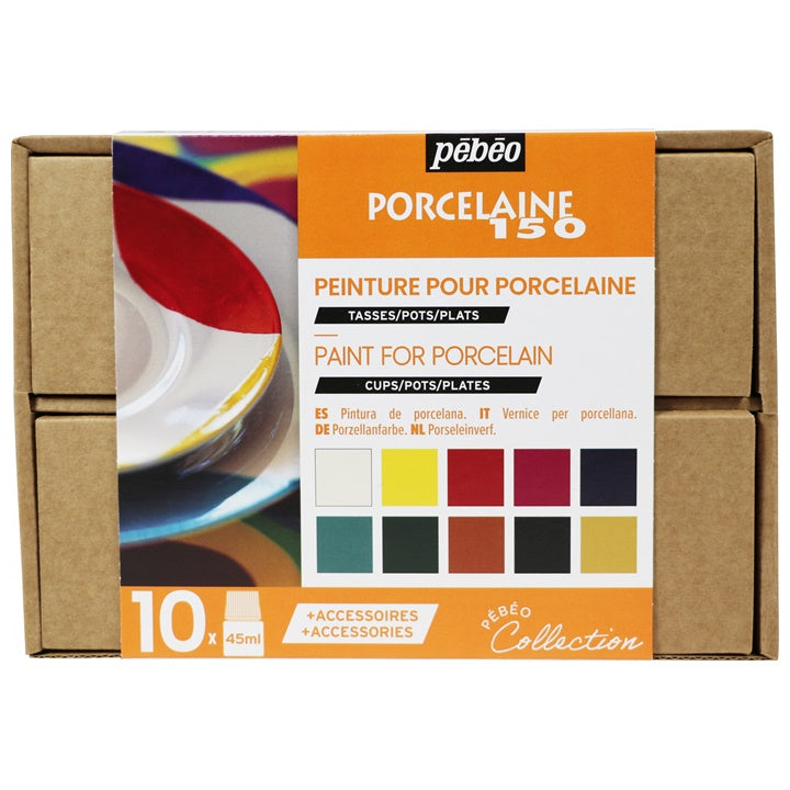 Set barev Pebeo na keramiku Porcelaine 150 / 10 x 45 ml