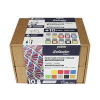 Set barev Pebeo na světlý a tmavý textil Setacolor Opaque / 10x45 ml