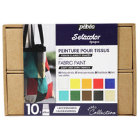 Set barev Pebeo na světlý a tmavý textil Setacolor Opaque / 10x45 ml