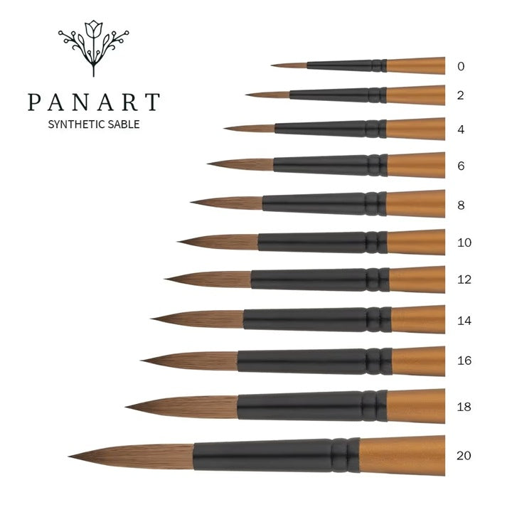 Akvarelové štětce PanArt 1101 kulaté barvy sobolí