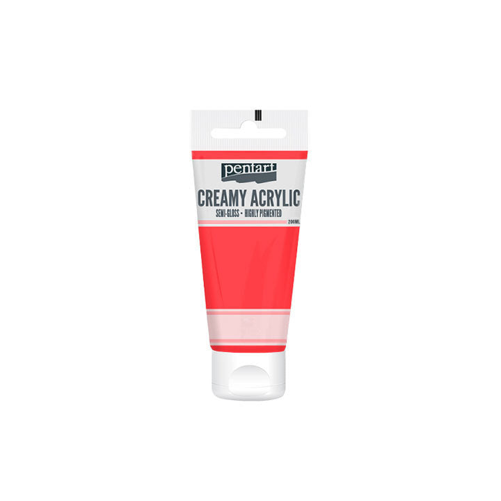Krémová akrylová barva pololesklá Pentart 200 ml