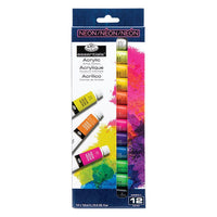 Royal &amp; Langnickel Neonové akrylové barvy 12 x 12 ml