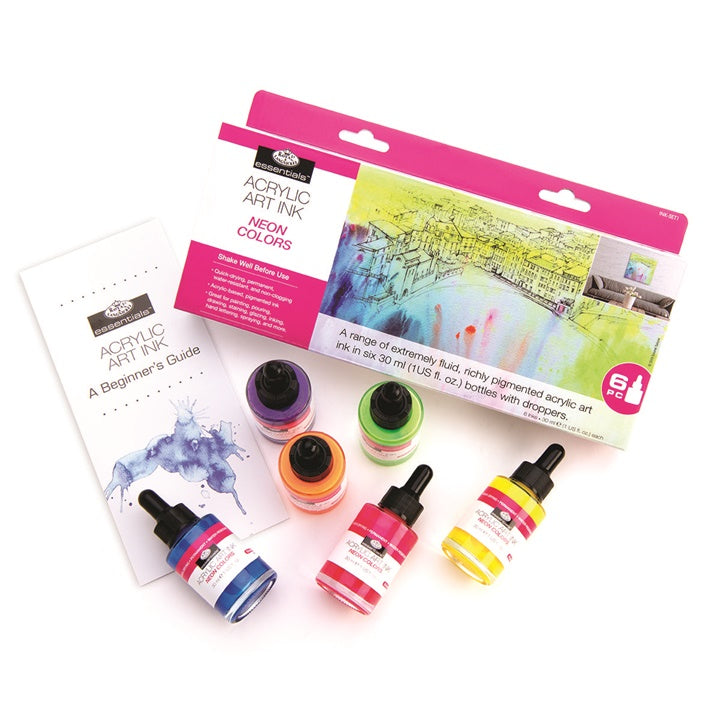 Akrylový inkoust Royal & Langnickel neonové barvy 6 x 30 ml