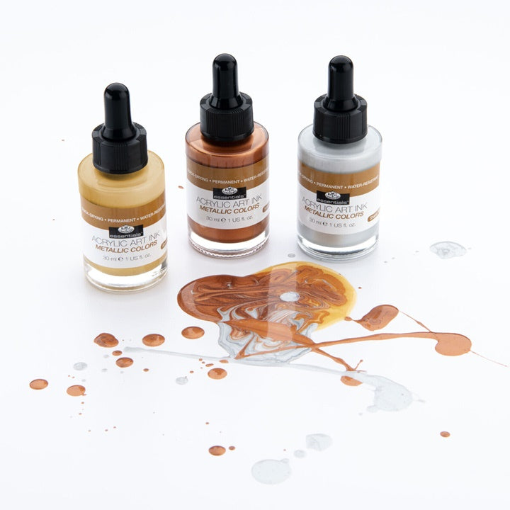 Akrylový inkoust Royal & Langnickel metalické barvy 3 x 30 ml