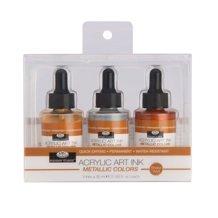 Akrylový inkoust Royal & Langnickel metalické barvy 3 x 30 ml