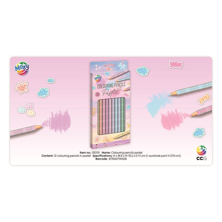 Pastelové pastelky 12 ks