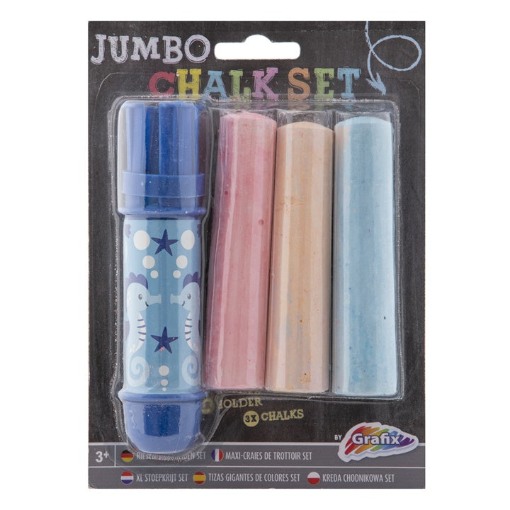 Jumbo Sidewalk Chalk s držákem 3 ks